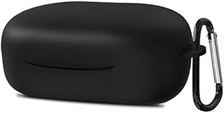 Geekria Silicone Case Cover Compatible with Sony WF-XB700 EXTRA BASS True Wireless Earbuds, Earphones Skin Cover, Protective Carrying Case with Keychain Hook, Charging Port Accessible (Black)