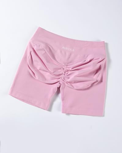 Image of AUROLA Influence Workout Shorts for Women,2.5 3.5 4.5 5.5 6.5 No Roll Up Squat Proof Scrunch Seamless Compression Gym Short