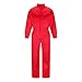 Men's Cargo Jumpsuit Worker Fashion Solid Zipper Stand Collar Long Sleeves Loose Comfy Workwear Romper Playsuit Red 3X-Large