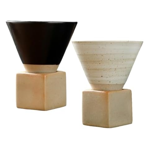 JYCRA 2 PCS Vintage Ceramic Coffee Cup Cover