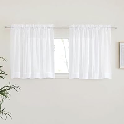 NICETOWN Sheer Curtains?Rod Pocket Voile Sheer Texture, 2 Panels
