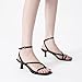 SHMCH Black Strappy Heels Kitten Heels for Women Square Toe Thong Ankle Strap Heels Fashion Comfort Dress Shoes Black Heels 9.5