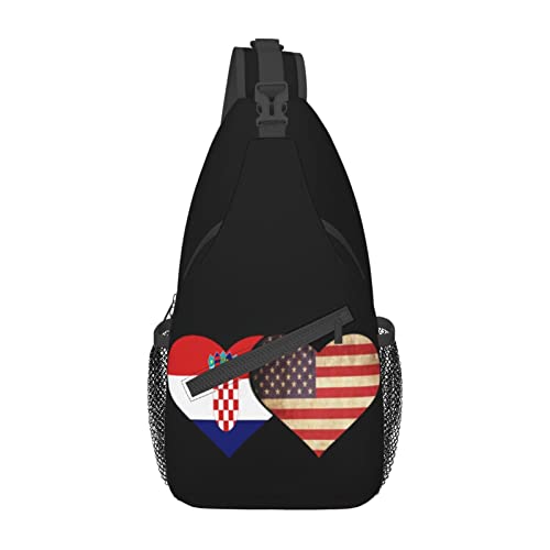 Mochila bandolera negra unisex con banderas miniatura 2