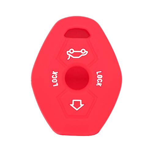 BROVACS Silicone Cover Protector Case Holder Skin Jacket Compatible with BMW 3 Button Remote Key Fob CV4902 Red