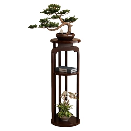 NIGOE 花台 プランタースタンド 、アンティークディスプレイ棚 、木製鉢スタンド 、植木鉢棚 、園芸ラック フラワーラック 、観葉植物 室内/屋外 玄関 安定性が高い (大号,レッドブラウン)
