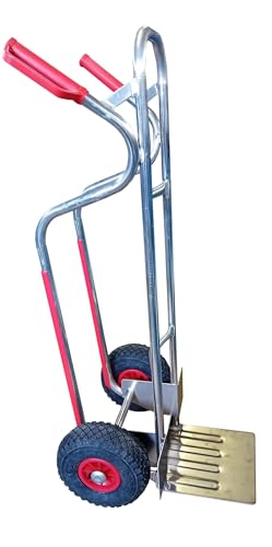 Foto von RLW Aluminium Sackkarre 200 kg mit GRÖSSERER Ladeschaufel I Profi-Modell AUS DER EU - kein Asien Import !! I Räder nach Ihrer Wahl - Hier: Luftrad/PVC-Felge/Gleitlager