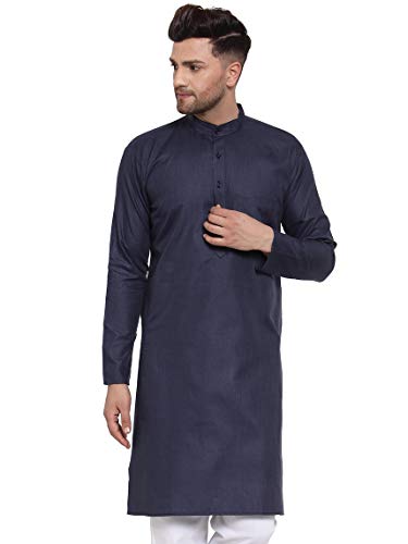Image of Jompers Men's Cotton Regular Fit Solid Kurtas
