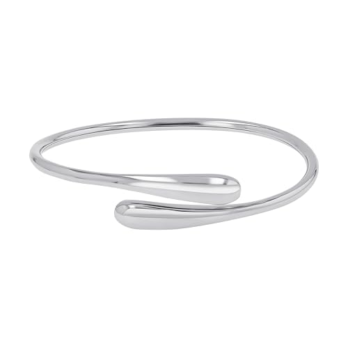 Bracelet Rigide Femme Acier Goutte Argenté TT-B0041 Cadeau Anniversaire Idéal