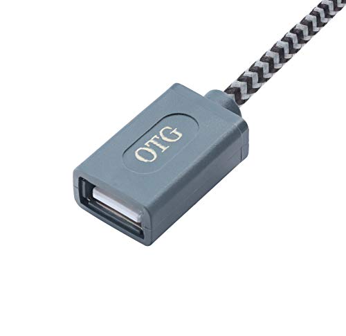 Image of Nextech Type-C Braided OTG Cable 30cm|Fast Charging & 480Mbps Data Transfer|USB Cable Type-C to USB OTG Adapter|Compatible with Smartphones,Tablets,Laptops,USB Drives & More|Durable & Compact,Grey