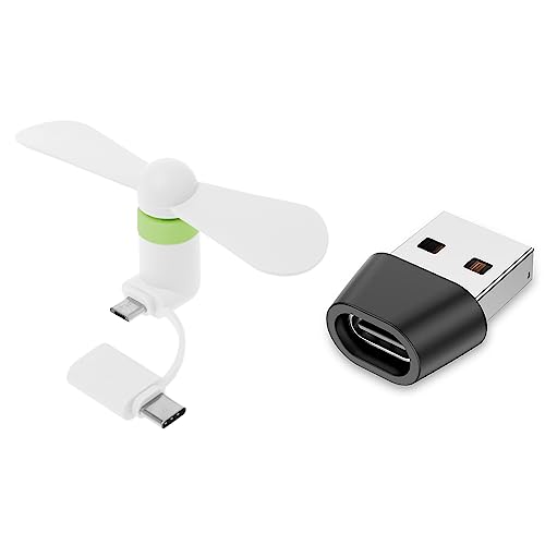 YiNLuax Ventilador USB para teléfono celular, tipo C, enfriador USB de mano, ventilador pequeño, ventilador USB de larga duración