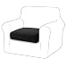 TIANSHU Funda de cojín de Alta Elasticidad Funda de cojín para sofá Funda de Funda Protectora para Muebles Funda de Asiento para sofá Fundas de cojín de 1 Plaza para Silla (1 Plaza, Negro)