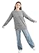 AlisOker Girls Long Sleeve Raglan Shirt Soft Loose Fit Pullover Top Tee with Pockets Casual Sweatshirt for 6-13 Years Light Grey