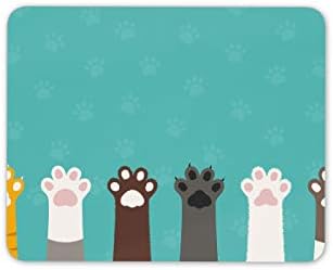 Cat Paws Cute Turquoise Mouse Mat Pad - Kittens Art Animal Computer #14270