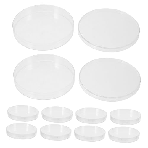 Alipis 10 Plates Round Square Plastic Petri Dishes for School Science Lab Experiments