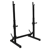 Squat Rack - Soporte para mancuernas ajustable de 80 a 150 cm, color negro