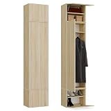 CDF Armario recibidor vestidor 238 cm 3 Zonas para Chaquetas Zapatos Accesorios Pasillo Modular estantes Tip-ON sin Tiradores Roble Sonoma Tablero aglomerado Laminado 16 mm Moderno hogar Entrada casa