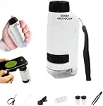 Upgraded Little Marvin Miniscope, 2025 New Mini Microscope, Pocket Microscope for Little Scientists, Handheld Mini Scope (White)
