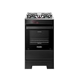 Fogão Esmaltec 4 Bocas Ideal Top Mesa Inox Tampa de Vidro Forno 50 Litros Preto T4IAP Bivolt