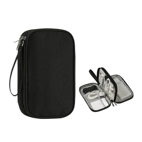 Bolsa organizadora de viaje para evitar enredos de cables con almacenamiento impermeable negro 2