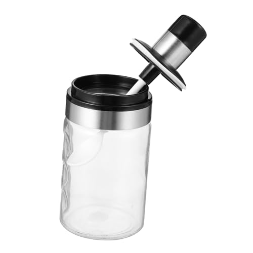 STOBAZA Sealing Condiment Jar Stainless Steel Seasoning Container Glass Lid for Kitchen