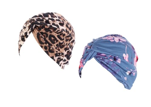 Bonnet pré-noué chimio lot de 2 turban femme cancer plusieurs motifs