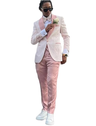Costume de mariage haut de gamme avec veste jacquard et revers châle satin