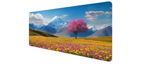 Tapis de souris XXL gaming 1600x800mm avec motif montagne et base en caoutchouc
