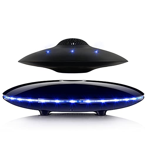 A UFO-shaped Bluetooth speaker that actually levitates and rotates mid-air via magnetic levitation — instant desk conversation starter.