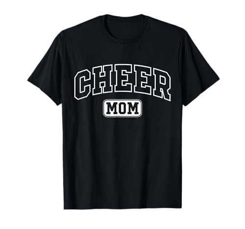 Cheer Mom Funny Athletic Lettering Mothers Day Cheerleader T-Shirt