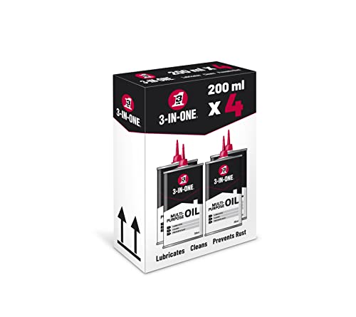 3-IN-ONE Multi-Purpose Drip Oil Flexican 200ml Precision Lubricant that Cleans and Helps Prevent Rust Long Lasting Oil for Tools Hinges Locks and Gears (4x 200ml)