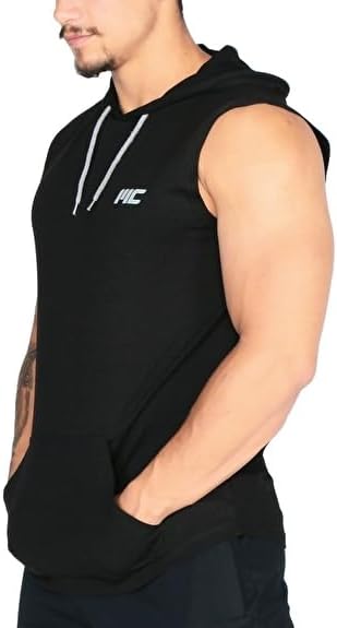 MuscleCloth Training Kap onlu Kolsuz T-Shirt Siyah