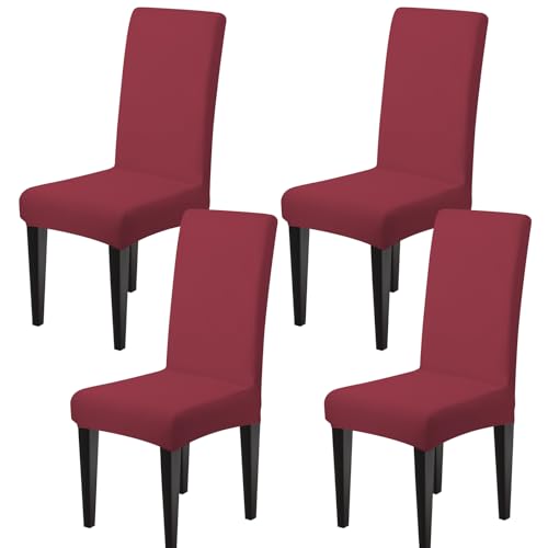 Dioxide High Stretch Chair Covers for Dining Chairs, Washable Dining Chair Covers Set of 4, Soft Dining Chairs Seat Covers, Parsons Chair Slipcover Protectors for Home Hotel Restaurant Banquet