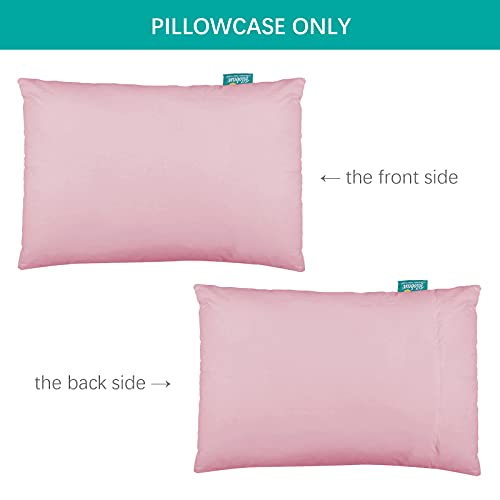 Image of Biloban 3-Piece Toddler Sheet Set for Girl, Toddler Bedding Set Microfiber Includes Crib Mattress Sheet, Flat Sheet and Envelope Pillowcase, Silky Soft, Breathable and Lightweight, Pink
