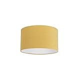 ✔ Color: Amarillo . QAZQA Moderno Algodón y poliéster Pantalla tela amarilla maíz 35/35/20, Redonda/Cilíndrica Pantalla lámpara colgante,Pantalla lámpara de pie
