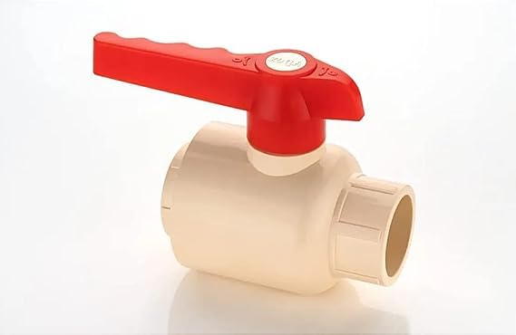 Hydure CPVC Ball Valve Long Handle (CTS Socket) for Hot & Cold Water | Heavy-Duty Leak Proof CPVC Plumbing Valve (1 1/4" - 32mm, 1)