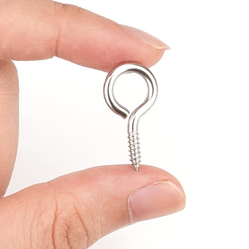 Aovchei YY-005 50Pcs 1 Inches 304 Stainless Steel Eye Screws thumb #1