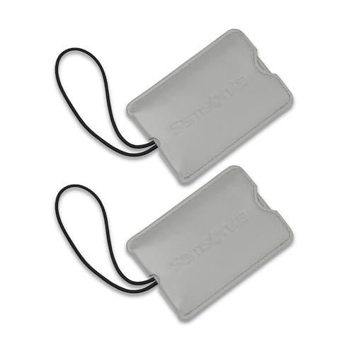 Samsonite 2-Pack Vinyl ID Tags, Light Grey