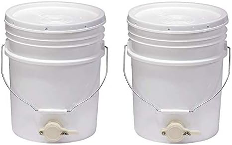 TWO 5 gallon, Food Grade HDPE, Honey Bucket with Gate, complete w...