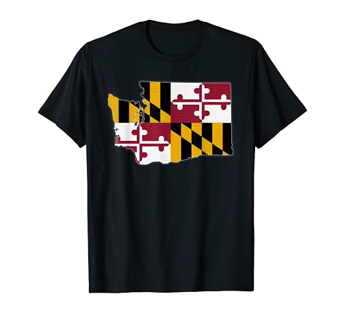 Washington State Mapp Maryland MD - Raíces para hombre y mujer Camiseta
