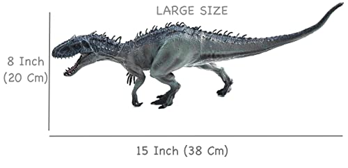 Image of 24x7 eMall Dinosaur Toy Dinosaur Action Figure Kids Toys Realistic Large Model Size - 38 X 20 Cm - Grey T-Rex Tyrannosaurus rex