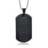 LiFashion LF Stainless Steel Mommy's Daddy's Dog Tag Pendant Necklace for Mom Dad Sentimental Motivational Quote Engraved Mothers Fathers Day Birthday Gift from Daughter Son