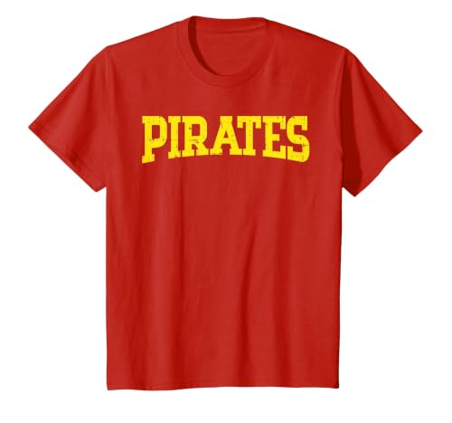 Pirates Vintage Buccaneer Sea Crew Costume Men Women Kids T-Shirt, Youth, Red, Small