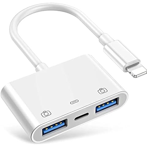 USB 3.0 Camera Adapter,3 in 1 Lightning to USB OTG Adapter with Charging Port,USB OTG Adapter Compatible with i-Phone i-Pad,Support Card Reader,USB flash drive,keyboard,mouse Cover