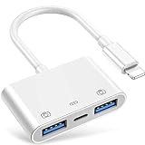 Adaptateur de caméra USB 3.0, adaptateur Lightning 3 en 1 vers USB OTG avec port de charge, adaptateur USB OTG compatible avec iPhone, iPad, lecteur de cartes, clé USB, clavier, souris