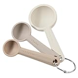3PCS Food Grade Silicone Measuring Spoon Set Silicone Individual Measuring Spoon Soft Coffee Measure Scoop Round Teaspoon Spoons with Hanging Hole for Adults Kitchen Utensils Baking Cooking