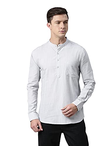 Image of KRYPTIC Men Solid Full Sleeve Regular Shirt Kurta