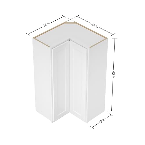 Image of Furinno Shaker Wall Easy Reach Kitchen Cabinet, Ready to Assemble, 12 D x 24 W x 42 H, White