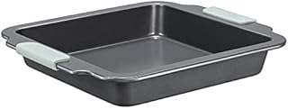 Navaris Baking Tray - Non Stick Brownie Tin with Silicone Handle Grips for Brownies Cake Roast Traybake - Oven Roasting Pan - Inside Size 23 x 23cm