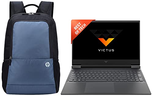 Image of HP Victus Gaming AMD Ryzen 5 5600H Processor 16.1 inch(40.9 cm) & 100 Lightweight Backpack for 15.6-inch Laptop with Elastic and Padded Shoulder Straps (Black)