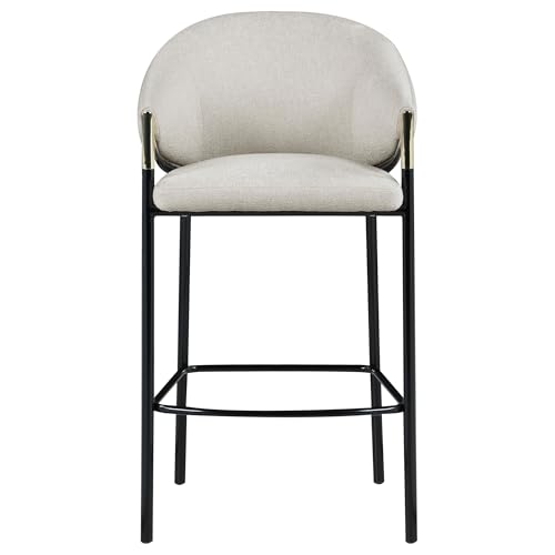 Coaster Fine Furniture Chadwick Farlow Set de 2 Butacos de Barra Altos con Tapizado Beige y Estructura Metálica Negra miniatura 5